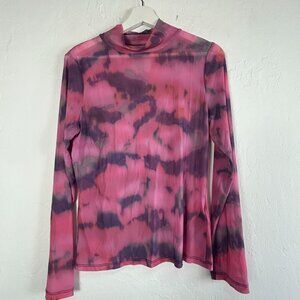 Anthropologie Pink and Purple Tie-Dye Long Sleeve Top